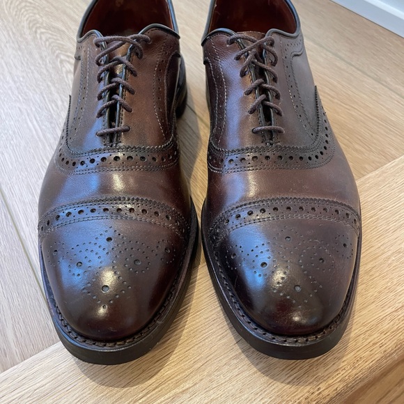Allen Edmonds Dress Shoes Size 11 Strand Cap-Toe Oxford Dainite Sole Dark Brown - Picture 1 of 16